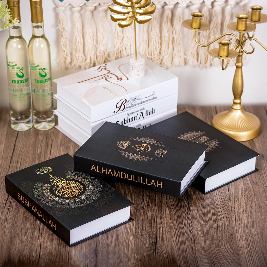 Islamic Luxury Fake Book Decorative Books Storage Box Coffee Table Interior Decoration Kaaba Mosque Muslims Bedroom Home Decor