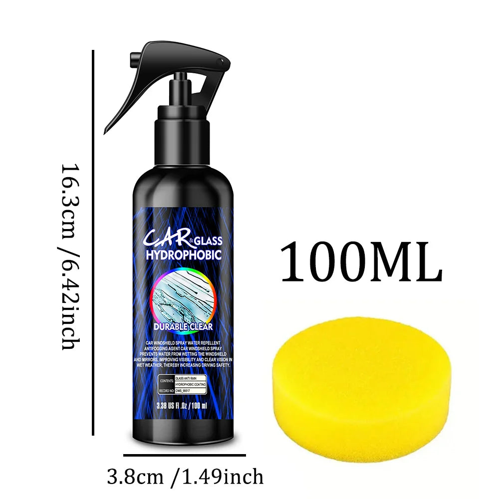 Auto-Glas-Anti-Regen-Spray, wasserabweisende Beschichtung, wasserdichter, regenfester, beschlagfreier Glasreiniger, Auto-Windschutzscheiben-Reiniger