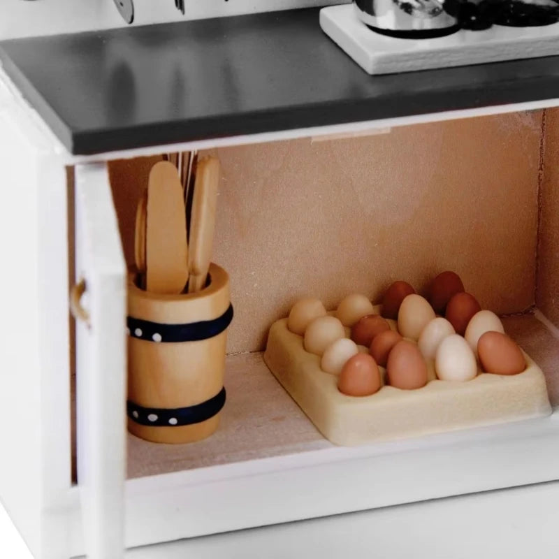 Kitchen Cabinet Cupboards Miniature Furniture Model Doll Houses Kitchen Accessory Realistic Playset 1:12