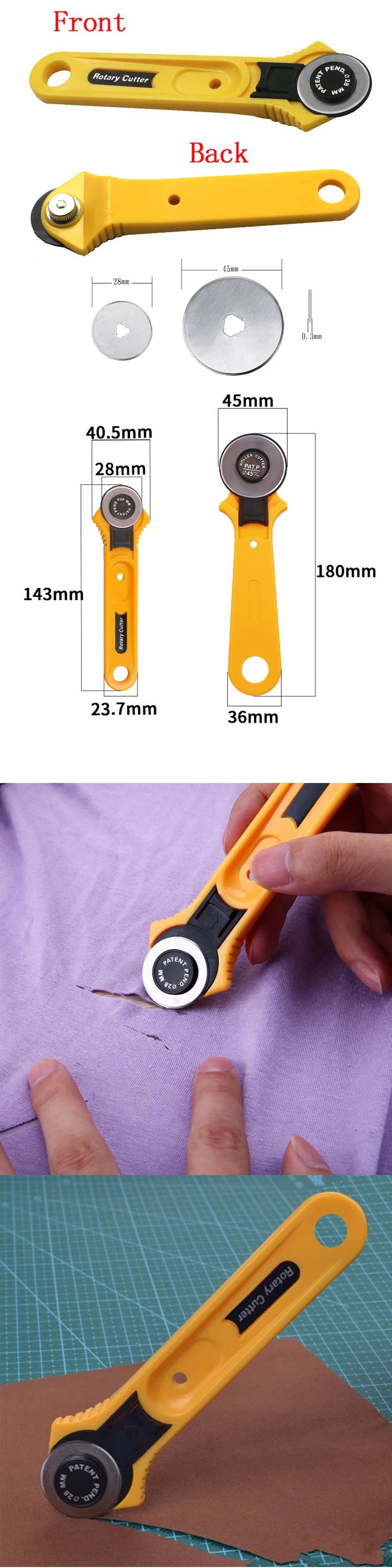 28/45mm Rotary Fabric Cutter For Fabric Card Paper Sewing Quilting Roller Fabric Cut Tailor Scissors Tool Dress Clothes Making