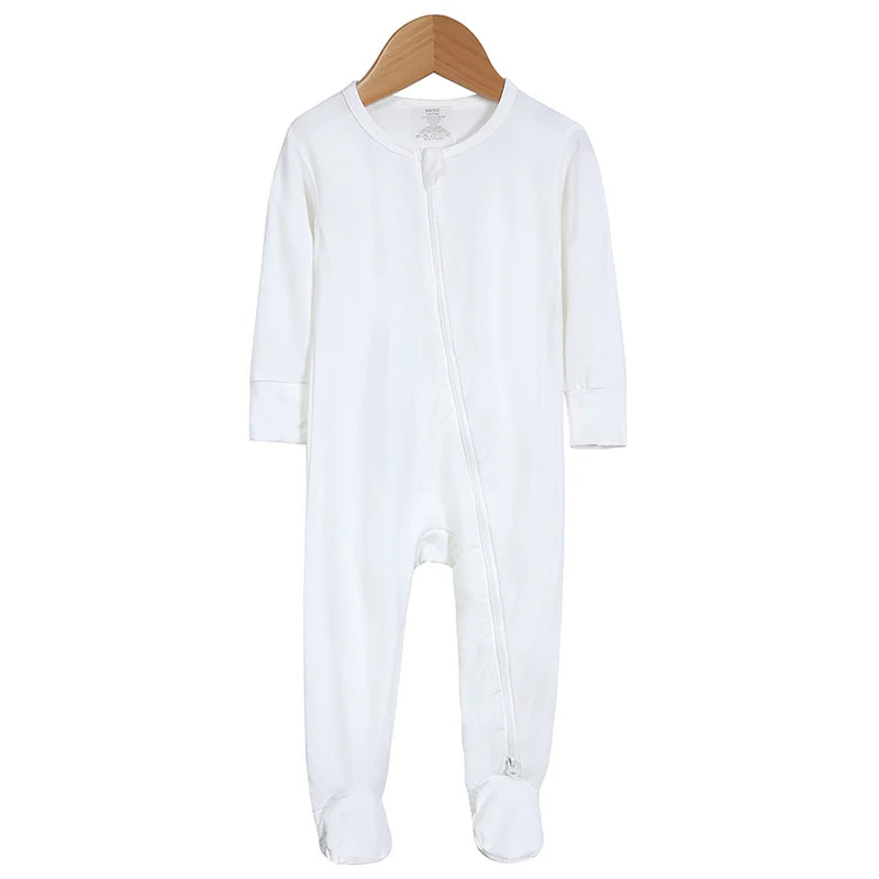 2026 Newborn Baby Bamboo Fiber Romper Solid Breathable Long Sleeve Clothes For 0-24M Boy Girl Jumpsuit Infant Loungewear Pyjamas