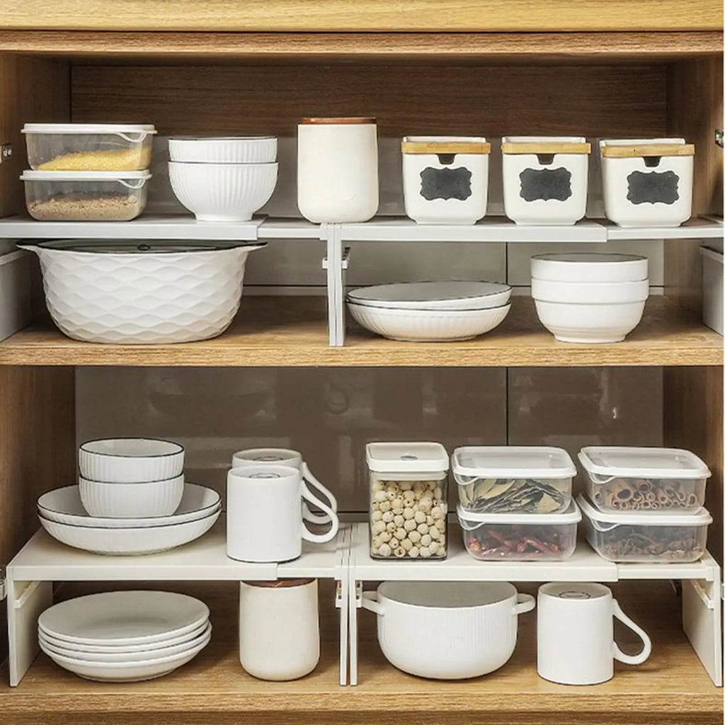 Kitchen Cupboard Organizer Retractable Cabinet Shelf Seasoning Bottle Spices Rack Dish Shelf Kitchen Accessories Storage Rack