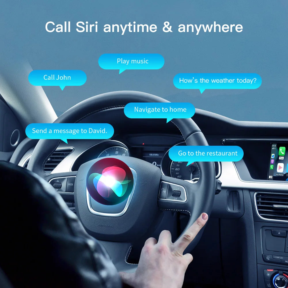 AUTOABC Drahtlose CarPlay Android Auto Interface für Audi A3 A4 A5 Q2 Q7 Q5L 8V mit Mirror Link AirPlay Reverse Kamera Navigati
