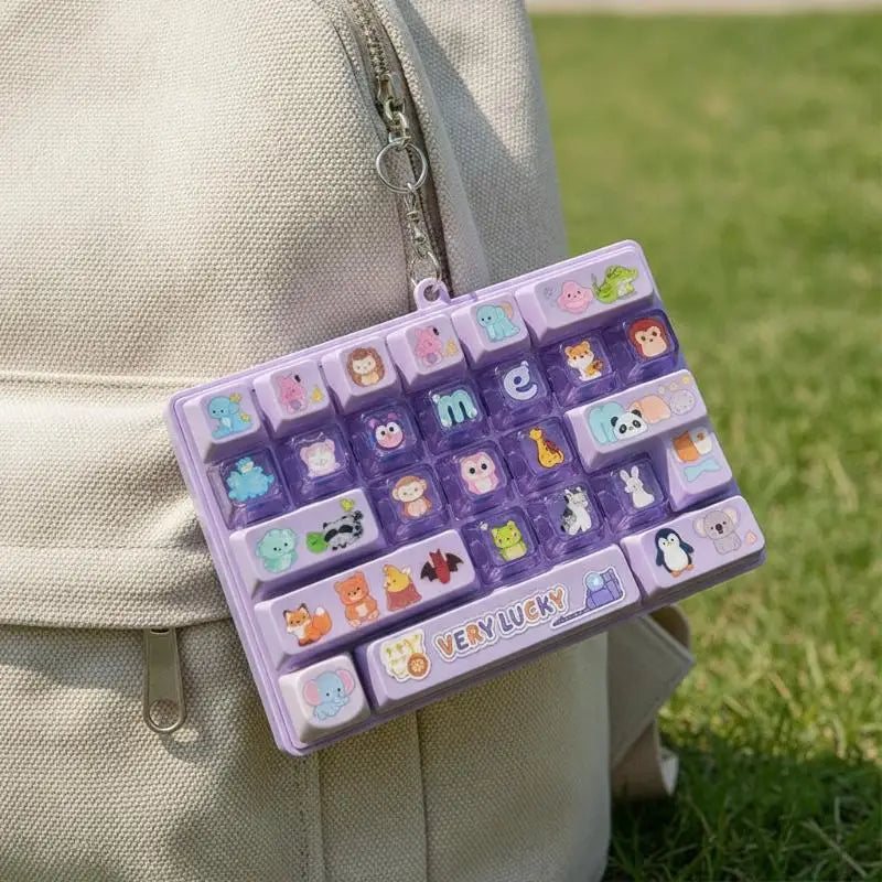 Purple Fidget Keyboard Toy With Cute Animal Patterns And Smooth Touch Perfect For Home Leisure Office Stress Relief