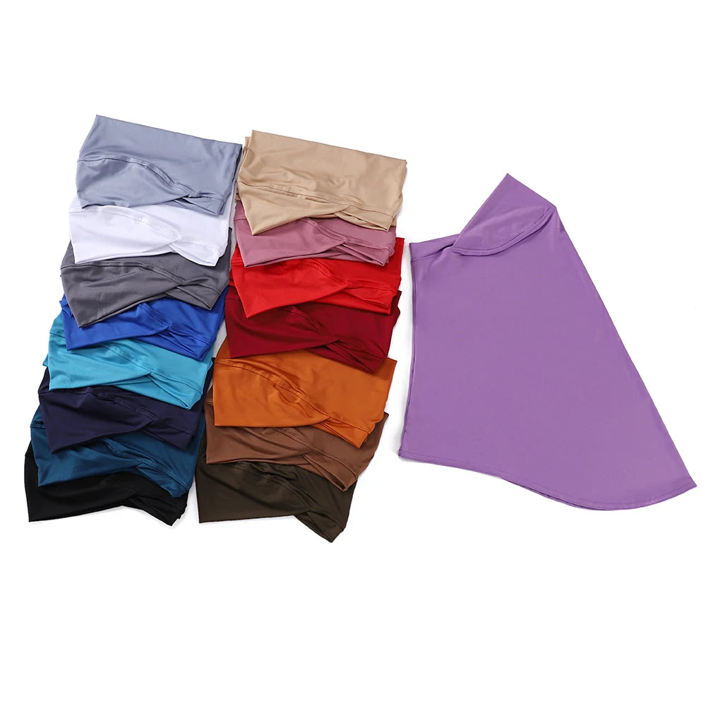 Islamic Full Cover Underscarf Stretch Turban Cap Hijab Bonnet Ready to Wear Snap Fastener Instant Hijab for Muslim Women