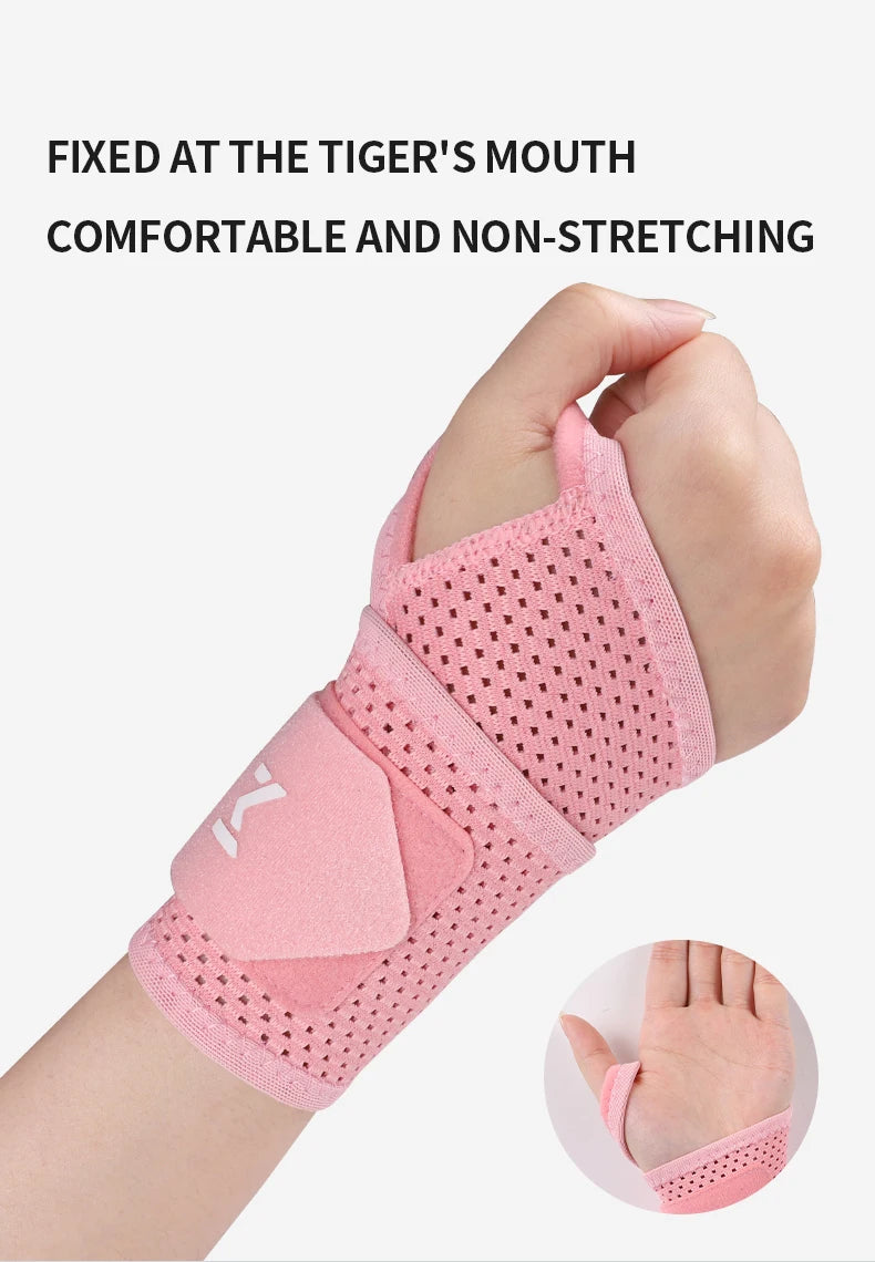 1pc Adjustable Wrist Strap Sports Wrist Support Brace Black Weightlifting Wristband For Men & Women Badminton Tennis Gym
