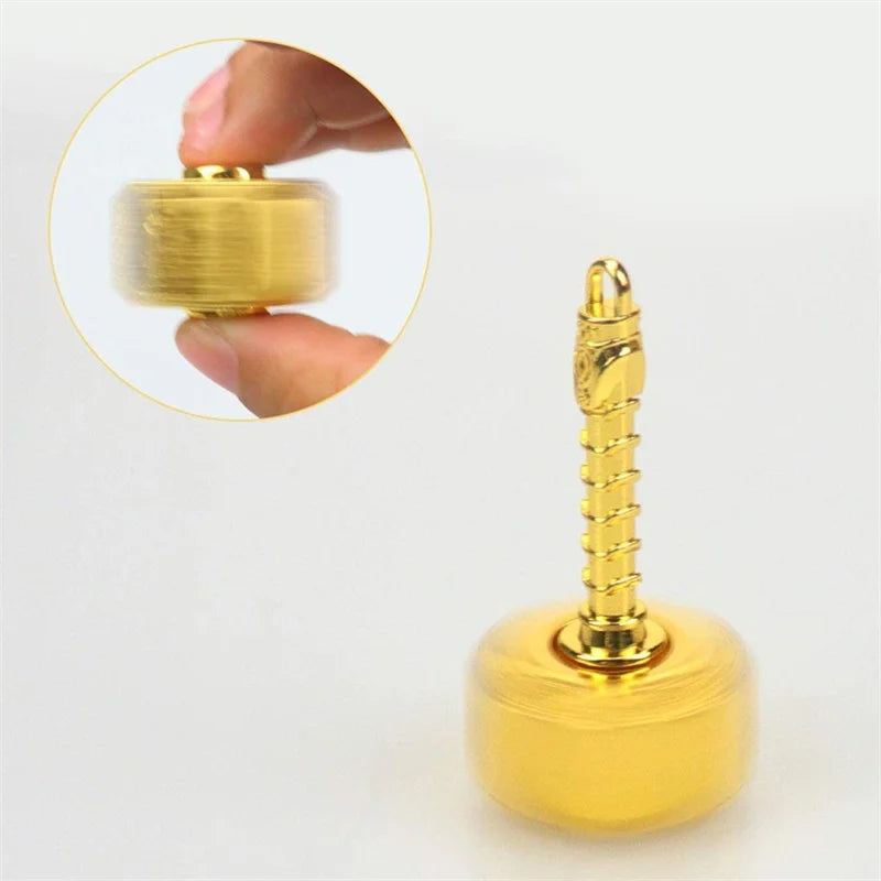 Alloy Fingertip Gyro Spinner Fidget Toys for Adult, Anti Stress Relief Toys, Finger Gyroscope, Anti-Anxiety Metal Hammer Toy