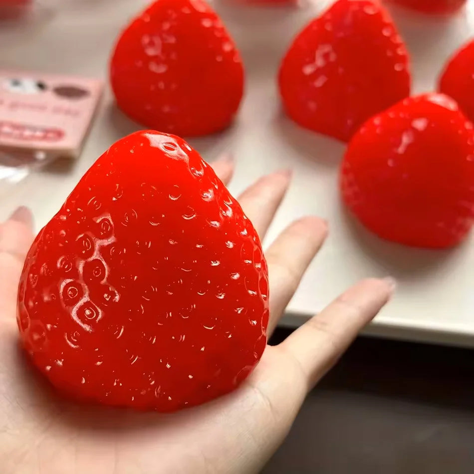 *Strawberry Taba Squishy Fidget Toy - Slow Rebound Stress Relief Toy for Kids, Adults, Office & Party Favors - Squeeze Gift