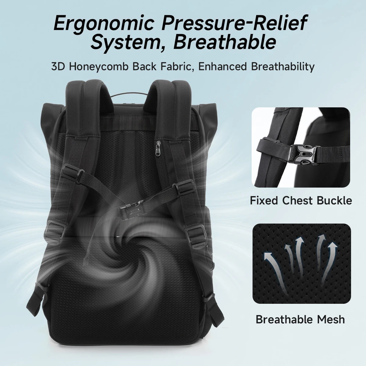Tigernu Reiserucksack für Herren, TPU, wasserdicht, Rucksack für Herren, erweiterbar, Herrenrucksack, Business-Taschen, Schulrucksack