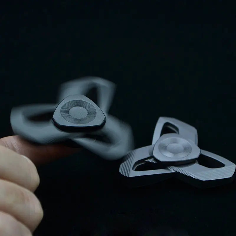 Triangular Fidget Spinner Aerospace Aluminum Sandblasted Precision Compact Portable Durable Adult Stress Relief Finger Toy