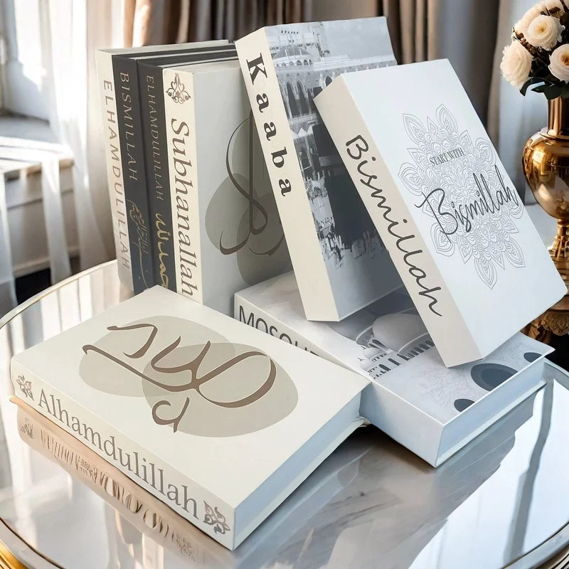 Islamic Mosque Kabaa Luxury Fake Book Home Decor Decorative Books Storage Box Simulation Book Coffee Table Interior Decoration
