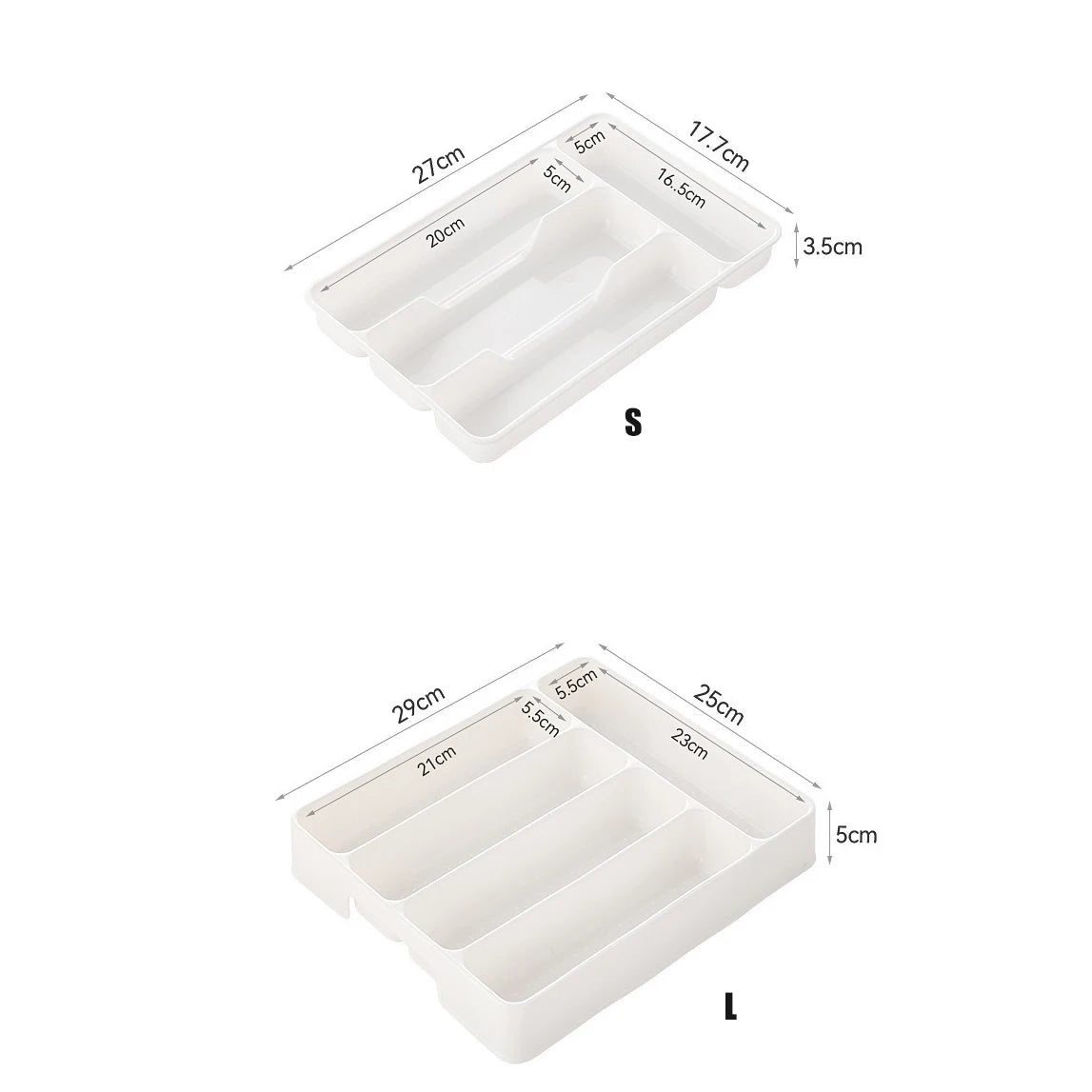 4/5 Grid Kitchen Cabinets Chopsticks And Tableware Storage Box Knife Fork Spoon Divider Organizer Knife Fork Drawer Storage