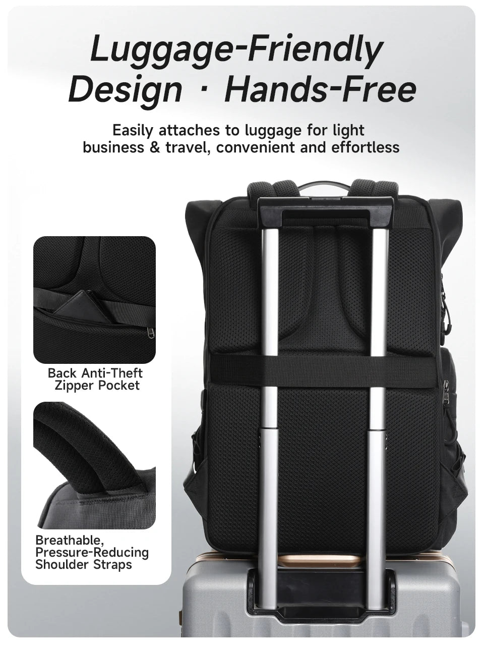 Tigernu Reiserucksack für Herren, TPU, wasserdicht, Rucksack für Herren, erweiterbar, Herrenrucksack, Business-Taschen, Schulrucksack
