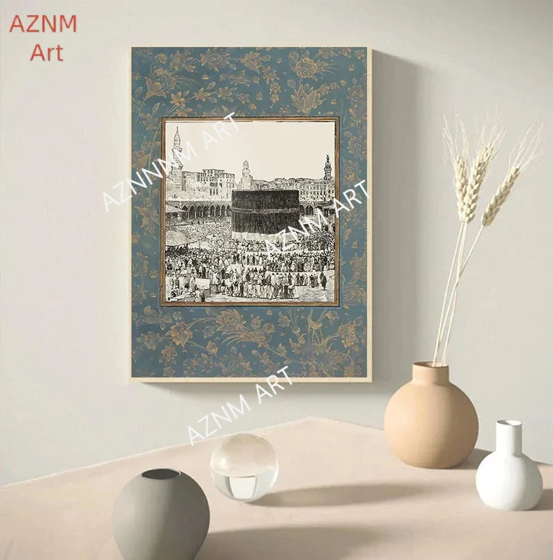 Masjid An-Nabawi Masjid Al Haram Masjid Al Aqsa Poster Canvas Painting Print Islamic Wall Art Muslim for Living Room Home Decor