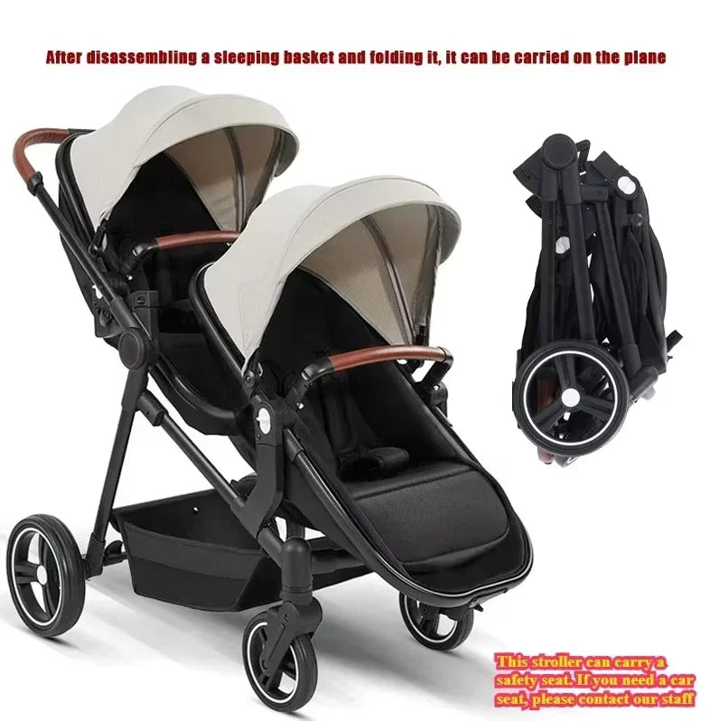 2026 Foldable Multifunctional Twin Stroller Convertible Lightweight Baby Bike EU Shipping