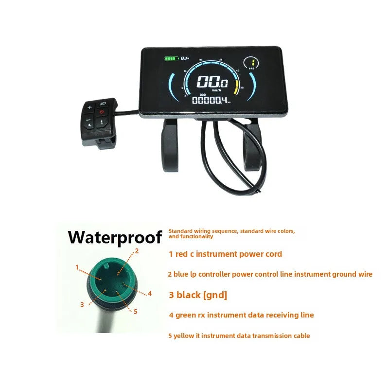 808 4-Inch LCD Display for E-Bike 24V-72V – with Light Sensor & NFC Keyless Start