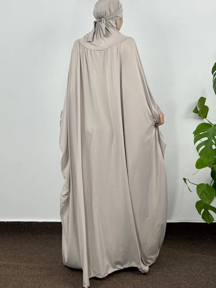 Islamic Abaya Modesty Ramadan Dress Muslim Abayas Hooded Long Sleeve One-piece Prayer Hijab Dress Women Jilbabs Turkish Kaftans