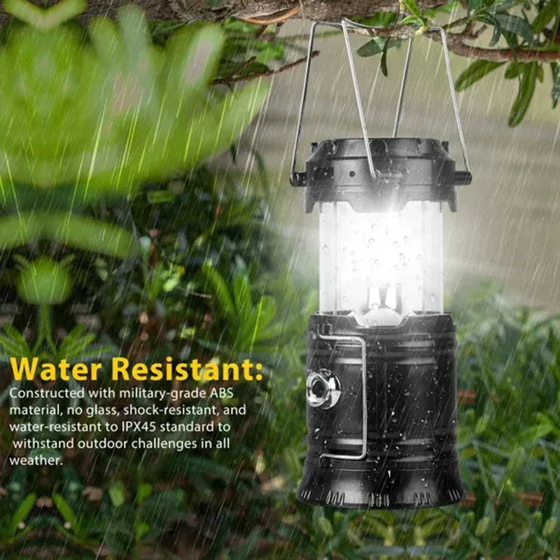 1/2Pack 6 in 1 Multifunction Lantern, LED Solar Camping Lanterns, USB Rechargeable Portable Flashlight, Waterproof Ultra Bright