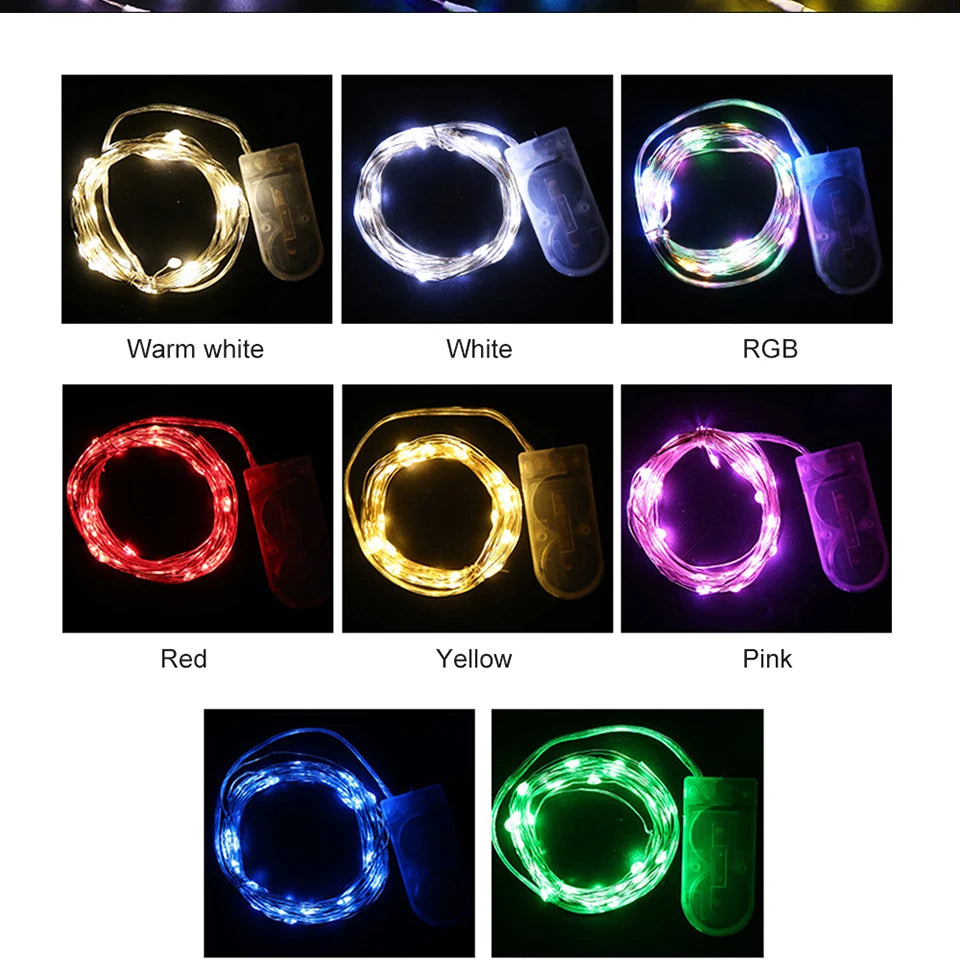 10/PCS 5M/3M LED Lantern Christmas Fairy Tale Lamp Lantern Cake Gift Box Creative Star String Light Battery Copper Wire Light