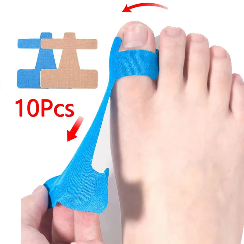 10PCS Bunion Corrector & Pain Relief Kinesiology Athletic Tape For Bunions & Turf Toe,Big Toe Spacer/Separator/Straightener Tape
