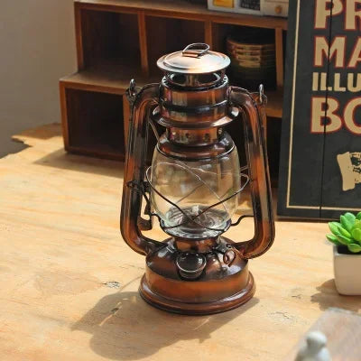 19/25cm Retro Classic Wrought Iron Lamp Lanterns Wick Portable Lights Oil Lantern Camping Hiking Home Decor