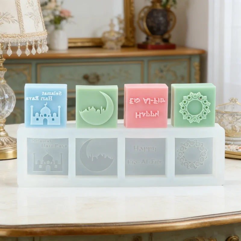 Islamic Themed Silicone Soap Molds Mosque/Crescent/Geometric Pattern Designs DIY Handmade Soaps Ramadan Gifts Eid Decor Muslim