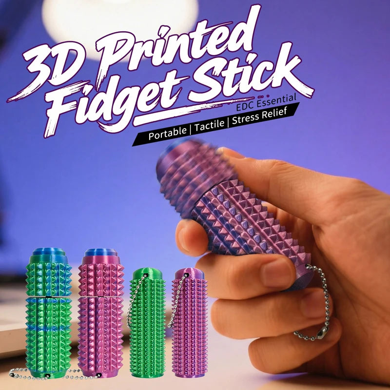 Spiky Gradient Rotating Fidget Stick Tactile Stress Relief Gadget Portable Pocket Adult Anti-Anxiety EDC Relax Holiday Gift