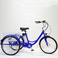 24 Inch Electric Tricycle 3 Wheels For Adults Removable Battery 350W 36V Family e Bike For Old People Blue/White/Black