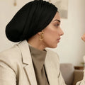 1Pc Islamic Muslim Tie Solid Color Headscarf, Ethnic Retro Style Headscarf, Adjustable Elasticity, Suitable for All Seasons