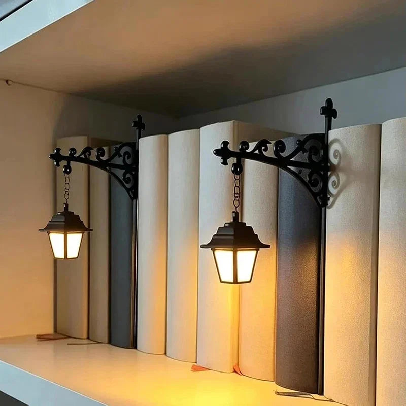Library Lantern-Decorative Bookshelf Lighting, Reading Book Shelf Lights for Bookworms, Antique Led Books Nook Lamp Ornament