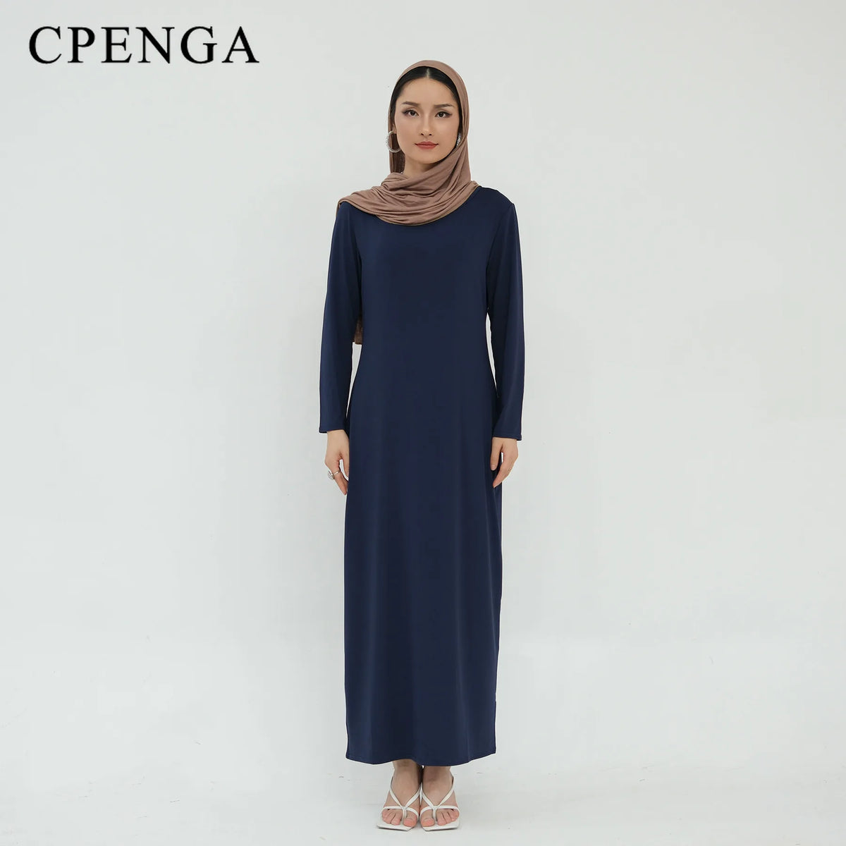2025 Ramadan Muslim Women Abaya Islamic Stretch Underskirt - Solid Milk Silk Layering Dress Modest Elastic Inner Slip