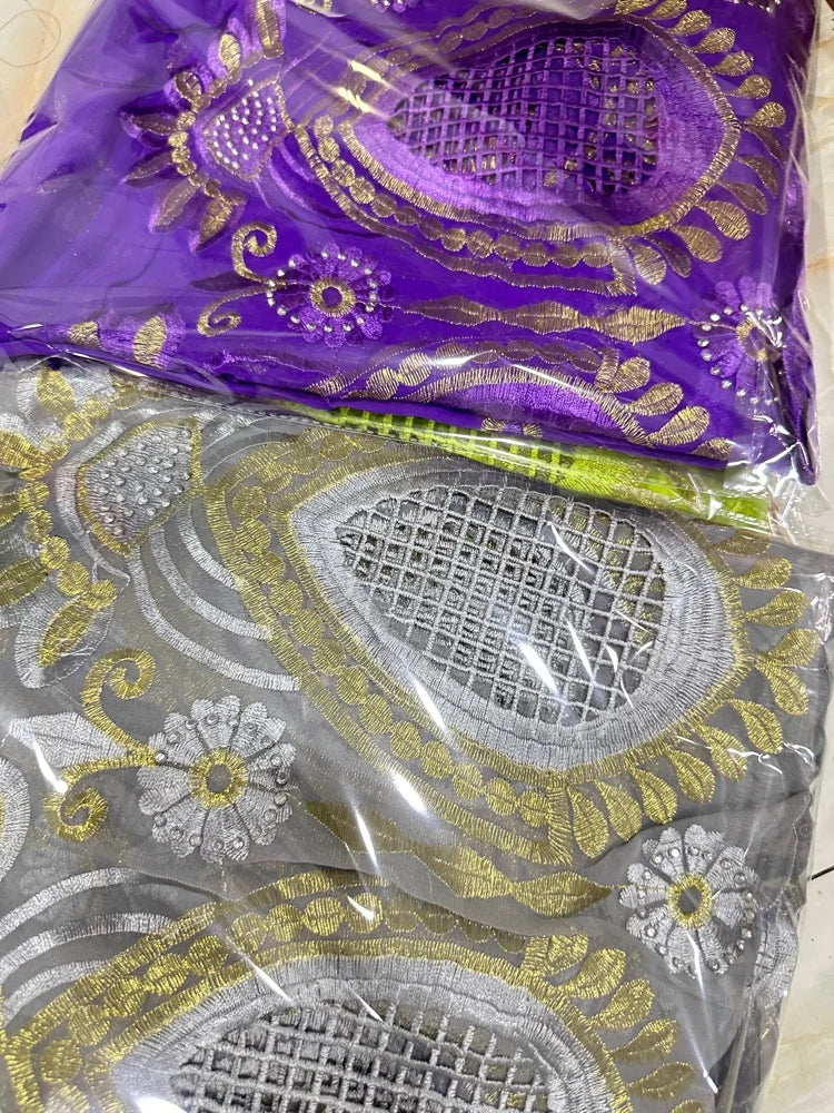 Fashionable Islamic New 2025 Dubai African Chiffon Hijab Pashmina Large Embroidered Shawl for Muslim Women Turban Headscar