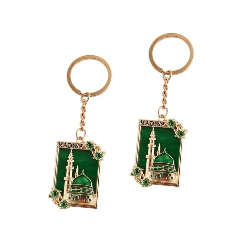 A52E Islamic Cultural Keyrings Decorative Mosque Motifs Accessories for Holy Event