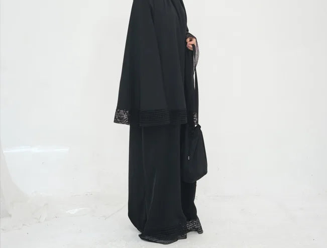 Complete Women's Islamic Prayer Outfit Set (4 Items) Includes Prayer Rug Carry Case Modest Abaya Dress and Khimar Headscarf