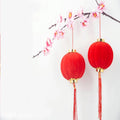 2 Pcs/Pack Small Red Traditional Chinese Lanterns, Mini Layout Lantern for Festival/ Wedding/ Party Hotel Festival Decorations