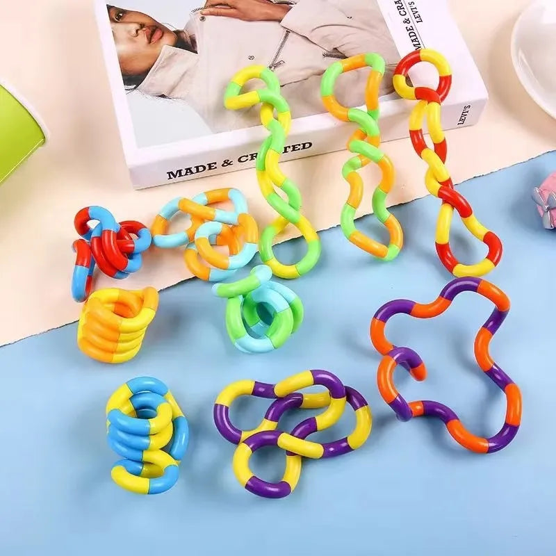 2/5PCS Sensory Fidget Toys Twist Loop Rope for Stress Relief Music Rhythm Anxiety Relief Toys for Adults Kids ADHD Tool