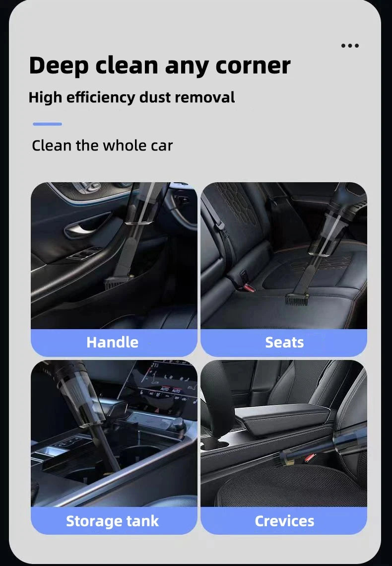 Auto-Multifunktionsstaubsauger, Handstaubsauger mit starker Saugkraft, wiederaufladbar, für Auto und Zuhause, kleiner kabelloser Staubsauger für Paare.