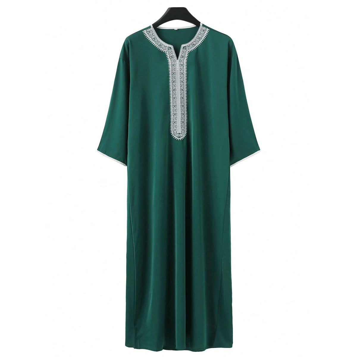 New Islamic Muslim Men's Thobe Long-sleeved Classic Embroidery Robe Arabic Ethnic Style Men's Casual Formal Robe Prayer Dress