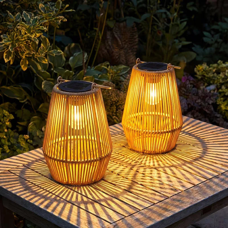 Outdoor Solar Lights Handwoven Solar Tungsten Filament Lanterns Designed For Garden Courtyard Villa Landscape Lighting