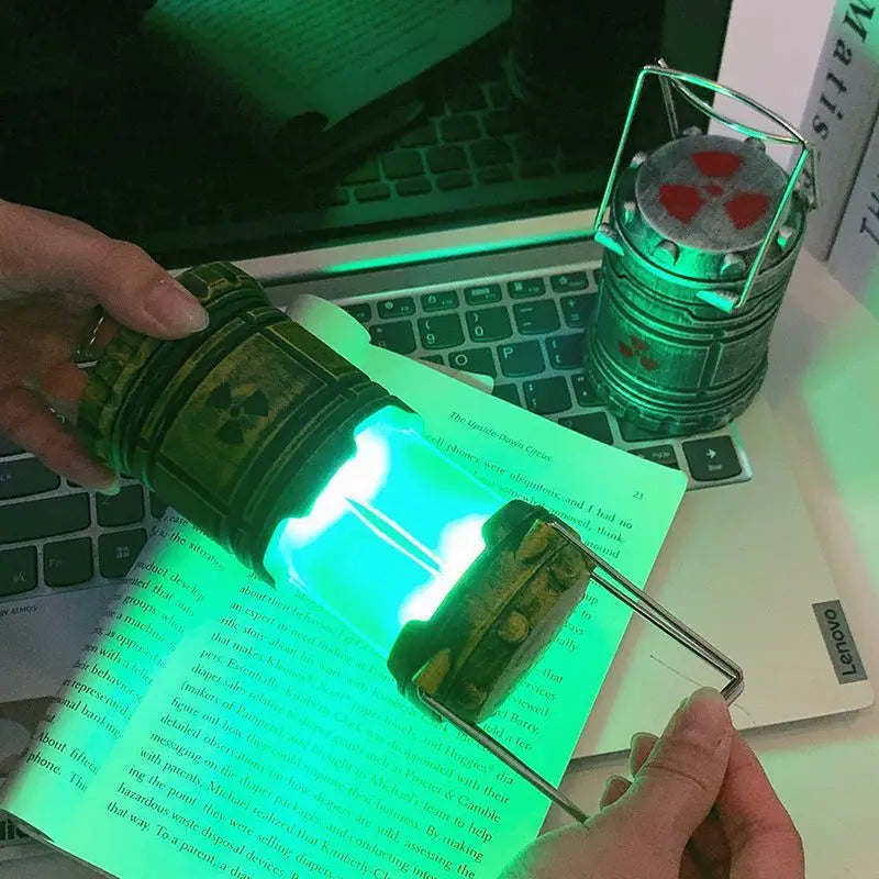 Mini Simulation Nuclear Reactor Lantern Handheld Camping Light Halloween Night Lamp Home Decorative Ornaments Gift