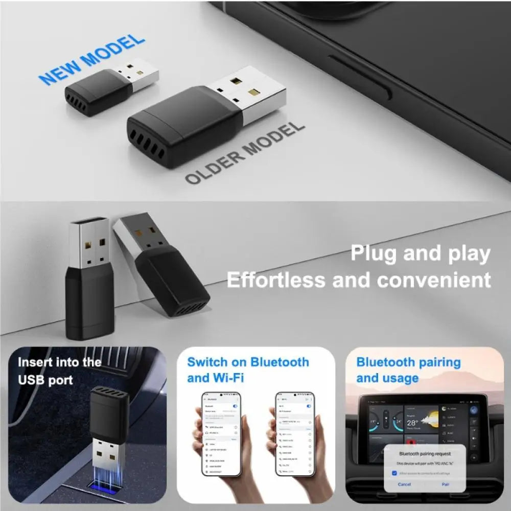 Wireless Adapter Smart Wireless CarPlay Android Auto USB Dongle WiFi Bluetooth Auto Connection OTA Upgrade für Original-Autos
