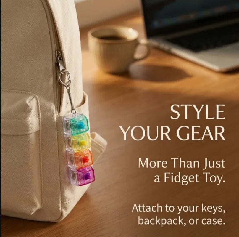 Popular Fidget Keyboard Pop It, Transparent Button Toy Spinning Top Style, Party Gift, Stress Relief for Adults Office Use