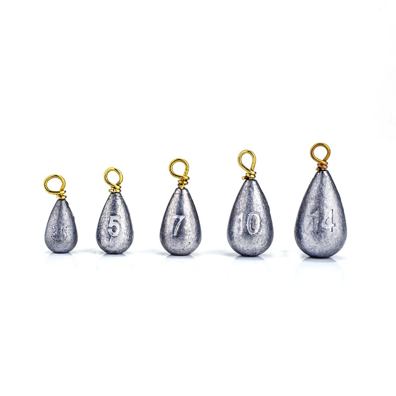 22Pcs Lead Fishing Sinker 3.5g/5g/7g/10g/14g Weight Sinker Boxed Bell Drop With Brass Swivels Fishing Gear Lead Sinker