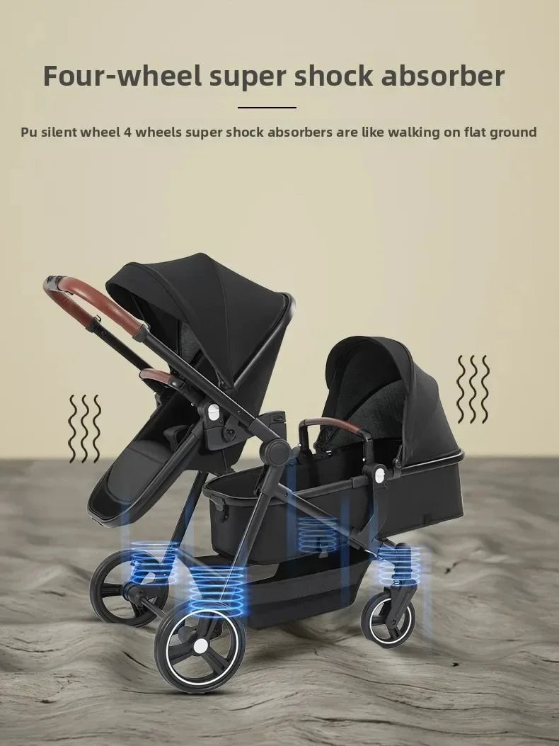 2026 Foldable Multifunctional Twin Stroller Convertible Lightweight Baby Bike EU Shipping