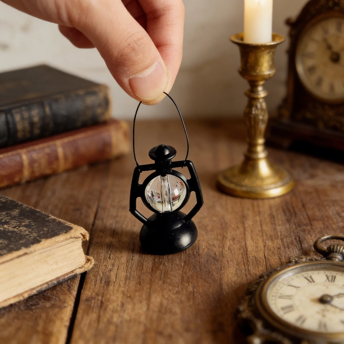 10Pcs Dollhouse Retro Pony Lantern Simulation Cande Light Night Light Doll House Miniature Kerosene Lamp Home Decor