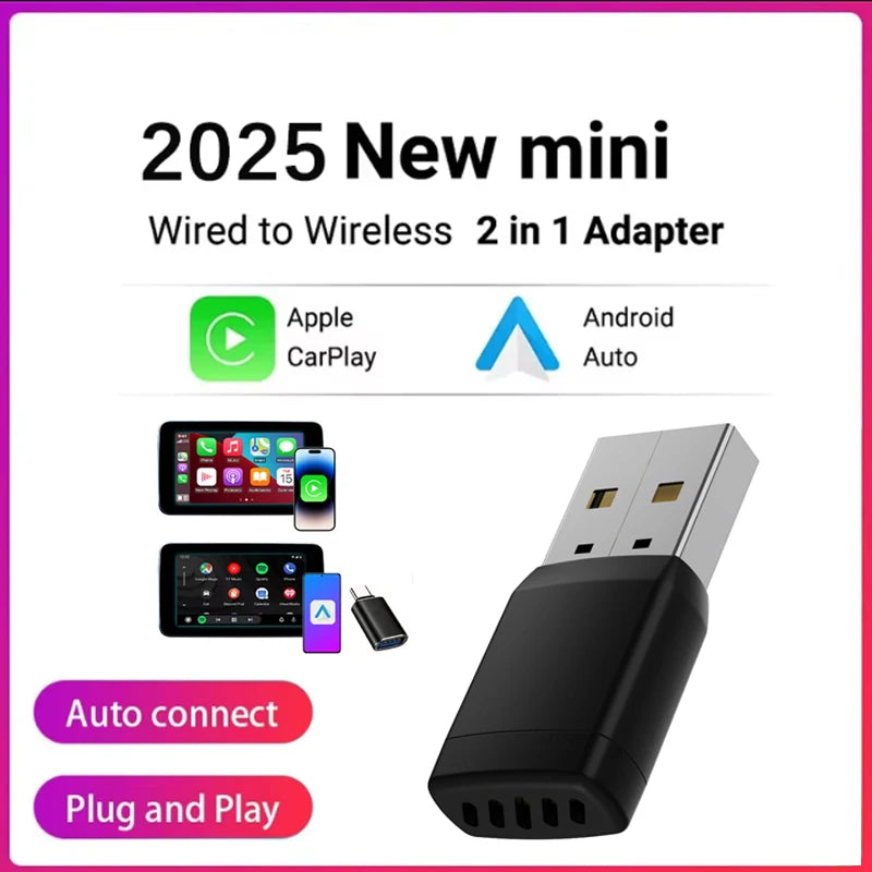 Wireless Adapter Smart Wireless CarPlay Android Auto USB Dongle WiFi Bluetooth Auto Connection OTA Upgrade für Original-Autos