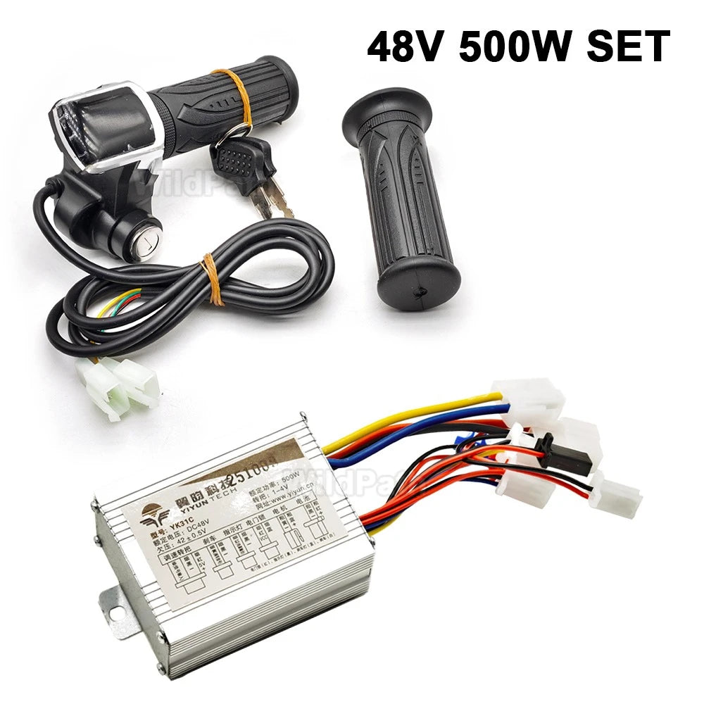 24V 36V 48V 250W 350W 500W 1000W Electric Bike Accessories Motor Brushed Controller Throttle Twist Grip with Reflective Stickers