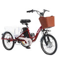 20inch 3 Wheels Electric Bike For Adults 350W 48V 7 Speed Cargo Electric Tricycle For Elderly People Removable Battery