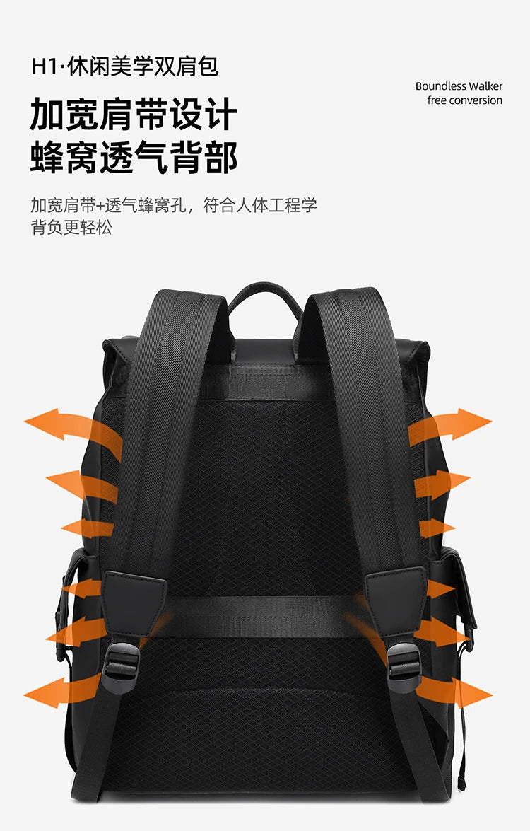 Leichter 15,6-Zoll-Laptop-Rucksack, wasserdicht, multifunktional, Reise-, Wander-, Schulrucksack, Mochila für Herren, Business, mit mehreren Taschen
