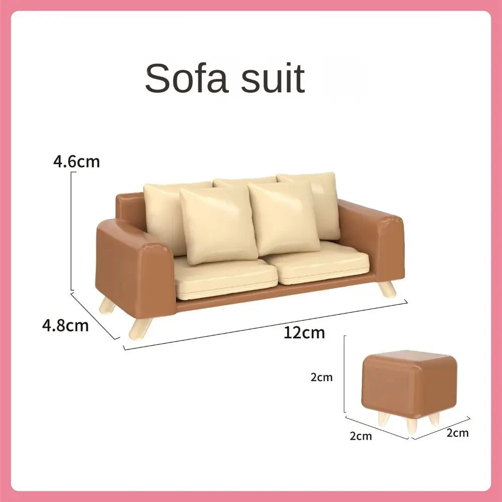 1:12 Dollhouse Miniature Furniture Accessories ABS Sofa Floor Lamp Shelf Kettle Doll House Bedroom Kitchen Furniture Model